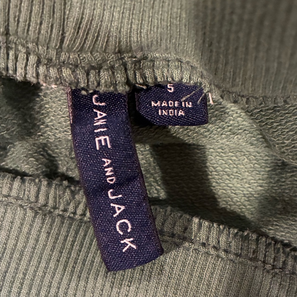 Janie and Jack Olive Green Slub Shorts - Picture 5 of 6